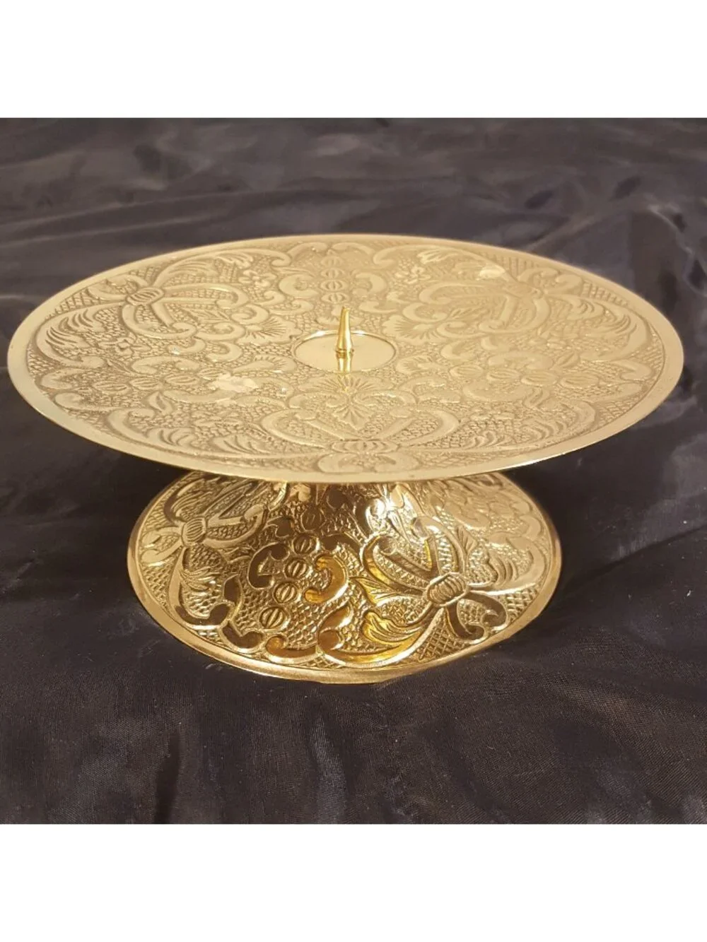 Vtg Brilliant Brass Pedestal 6.5